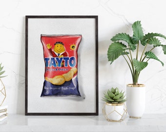 Tayto Crisps Art Print: Irish Food Watercolor Painting