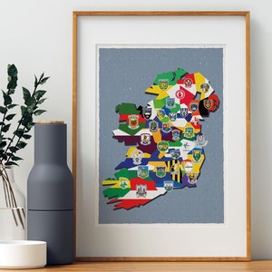 Football Gaélique Hurling Sport Carte Du Comté Irlandais Illustration