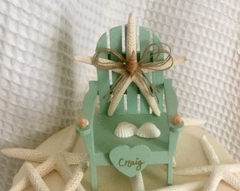 Beach Theme Cake Topper, Starfish Cake Topper, Beach Chair Cake Topper, Adirondack Chair Cake Topper, Birthday Bridal Shower Cake Topper