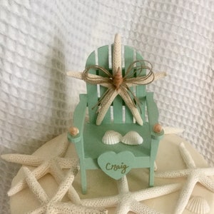 Beach Theme Cake Topper, Starfish Cake Topper, Beach Chair Cake Topper, Adirondack Chair Cake Topper, Birthday Bridal Shower Cake Topper