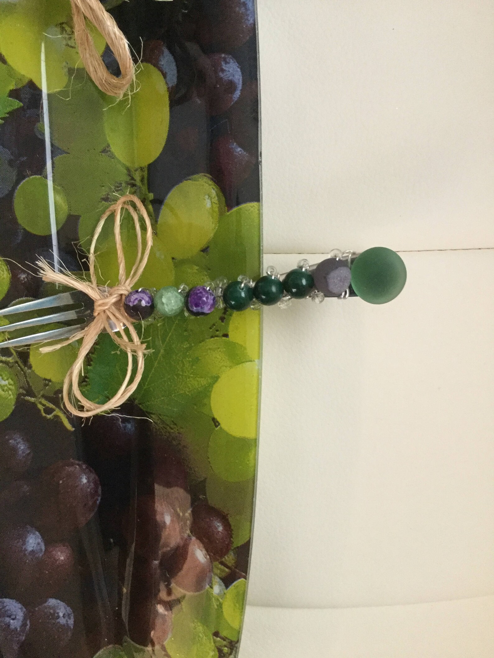 Grape Decor Serving Bowl Platter w/ Jeweled Serving Forks Etsy