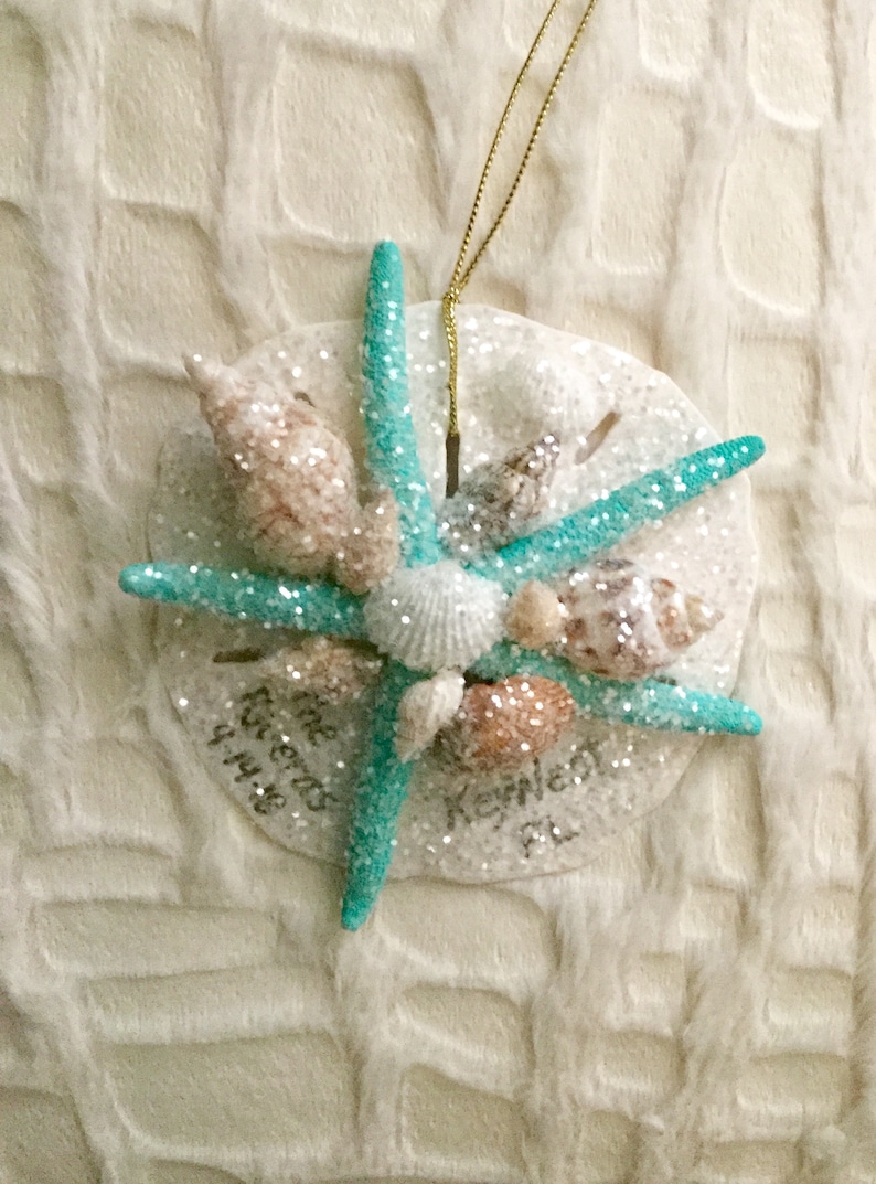 Key West Florida Seashell Christmas Ornament Coastal Beach Etsy