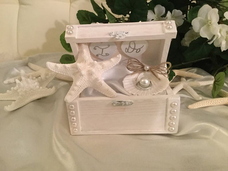 Beach Wedding Ring Bearer Pillow Box Coastal Wedding Beach Etsy