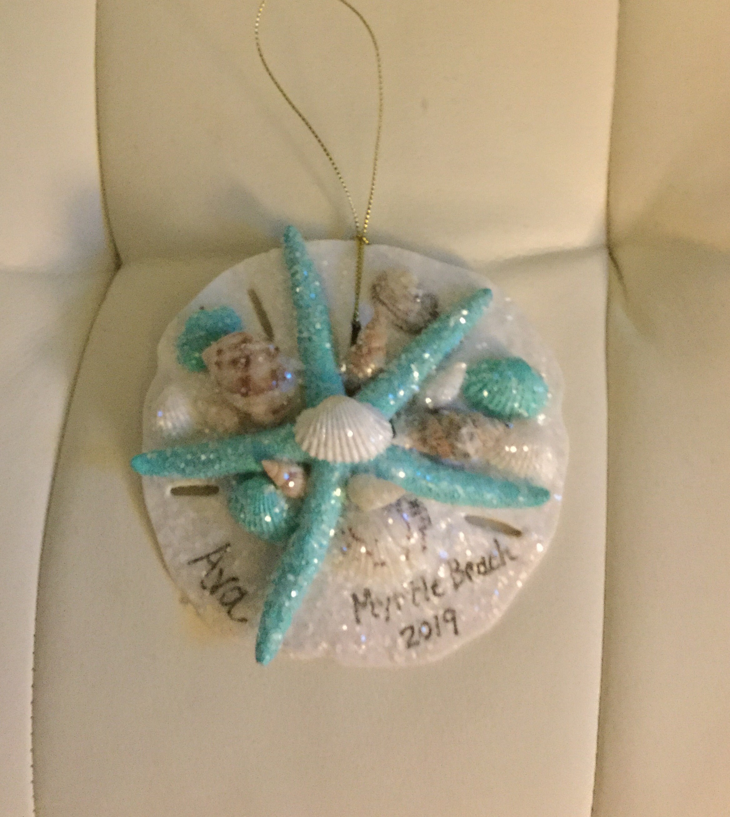 Myrtle Beach Seashell Christmas Ornament, Myrtle Beach Wedding Favors