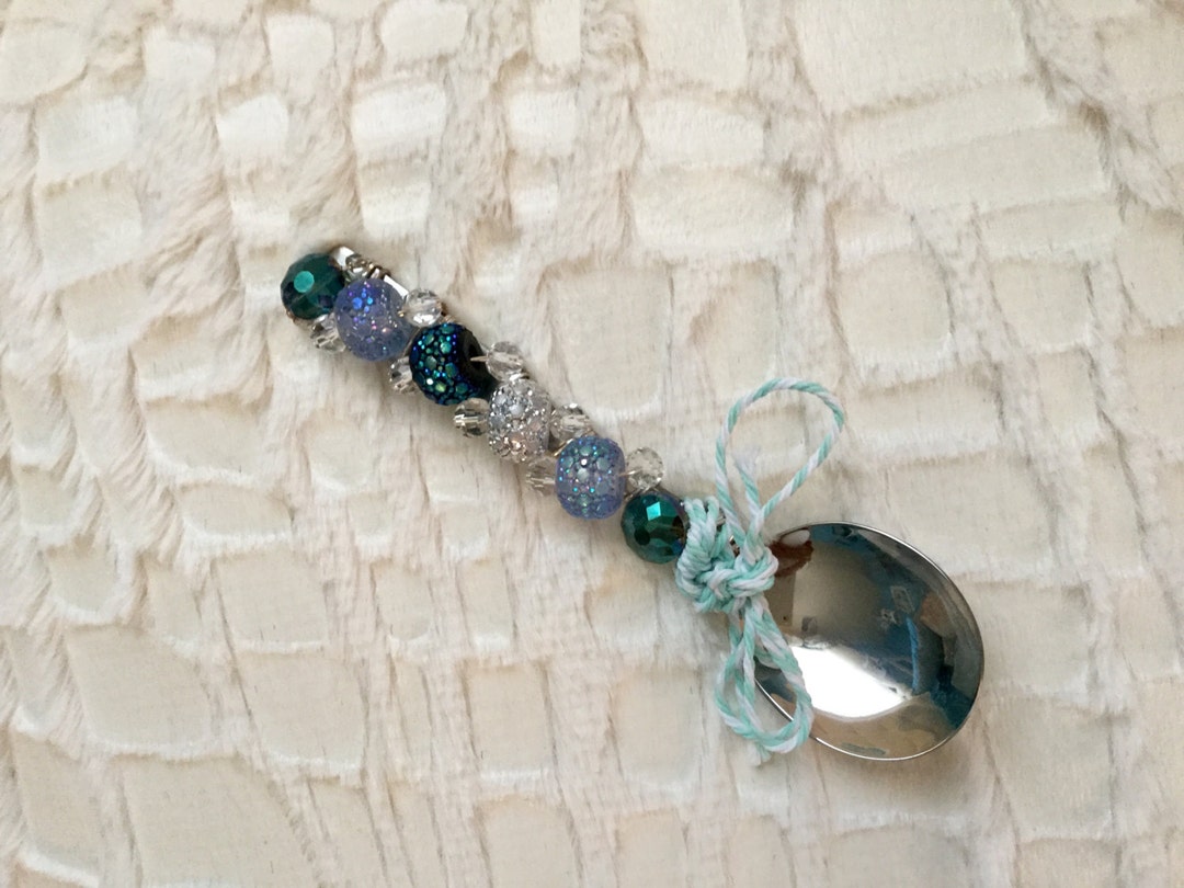 Jeweled Stainless Steel Sugar / Serving Spoon. Sugar Spoon is