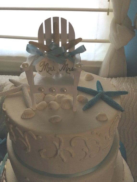 Beach Wedding Cake Topper Starfish Cake Topper Beach Chair Cake Topper Adirondack Chair Cake Topper Seashell Cake Topper Bridal Shower
