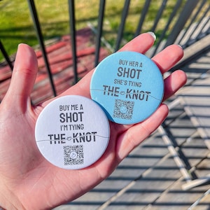 Bridal Party QR Code 2.25" Pinback Buttons | Bachelorette Party Pins | Venmo, CashApp, Zelle