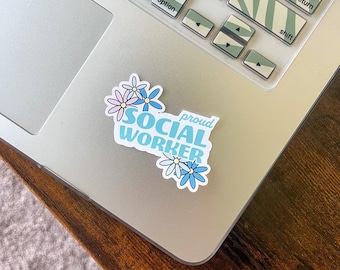 Proud Social Worker Sticker Decal | Laptop, Kindle, Planner, Water Bottle