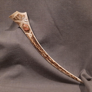 Gesneden gewei-haarstokvork: Keltische Viking-haarsieraden