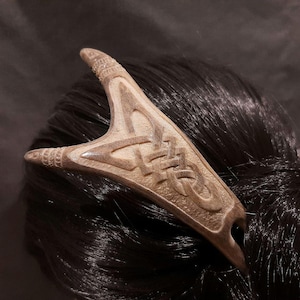 Haarspeld uitgesneden gewei: Viking Noors heidens haaraccessoire