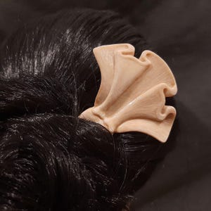 Carved Antler Hair Fork: Ginkgo Leaf Hair Stick, Woodland Bun Holder