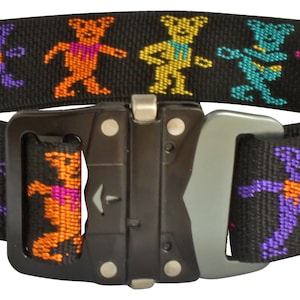 Grateful Dead Dancing Bears Adjustable Dog Collar with High-Tech Buckle for Big LARGE Dogs