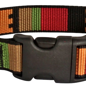 Adjustable 1&quot; Dog Collar Southwest/Rasta Pattern