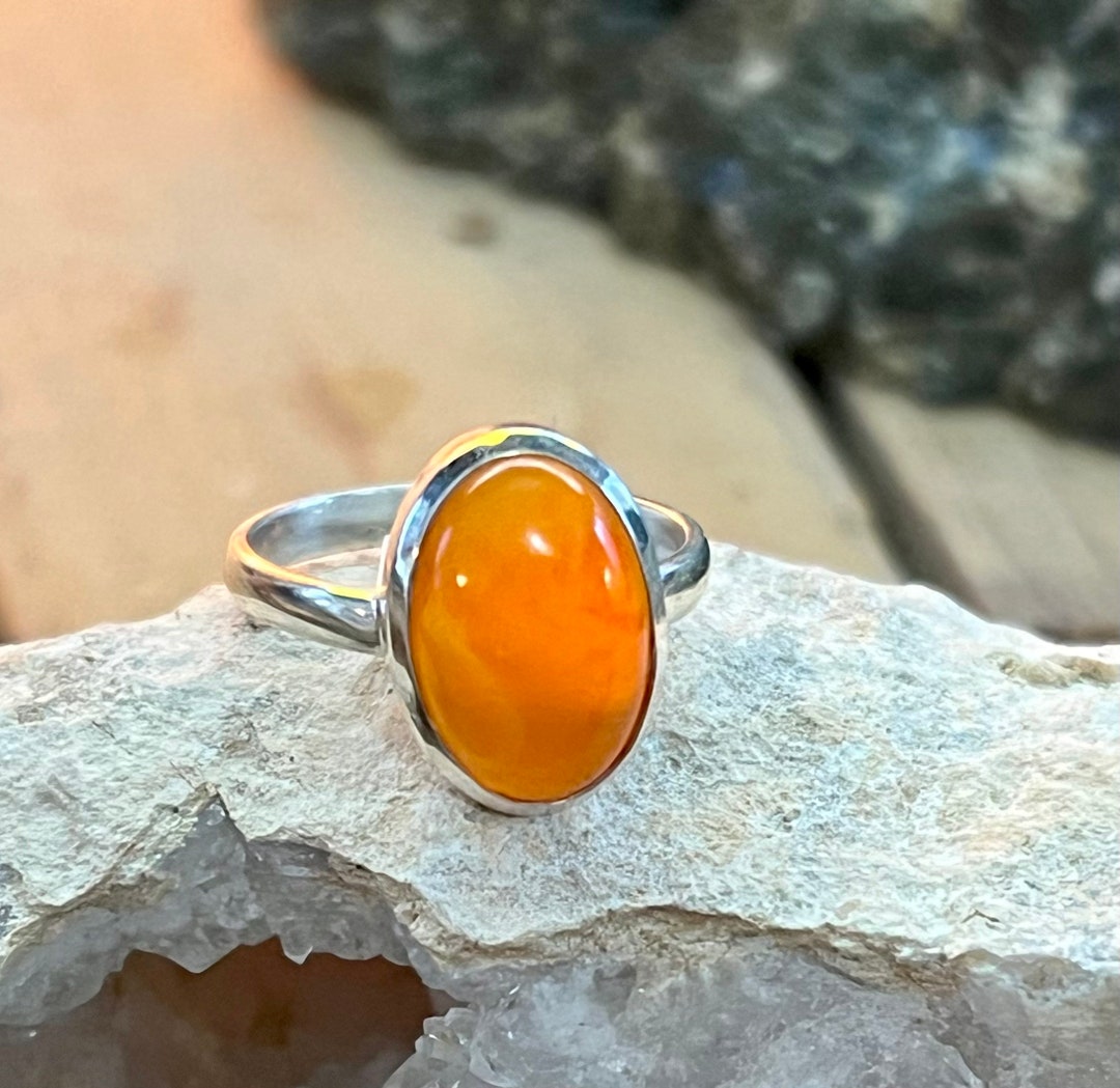 Sterling Silver Carnelian Ring Etsy