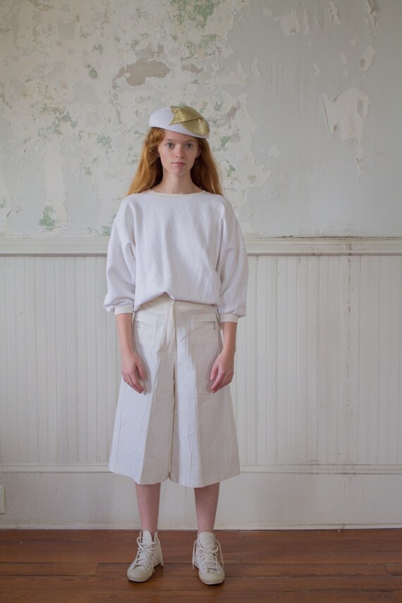 Vintage Minimalist Culottes - White Pants - 70s 19