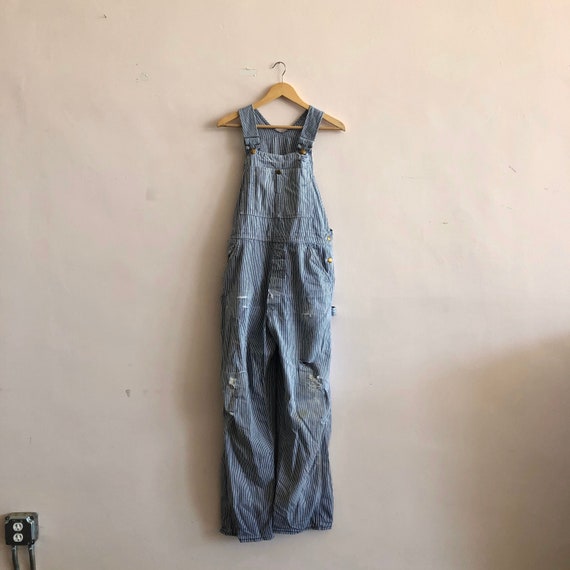 Vintage Sears Hickory Striped Overalls - 50s 60s B