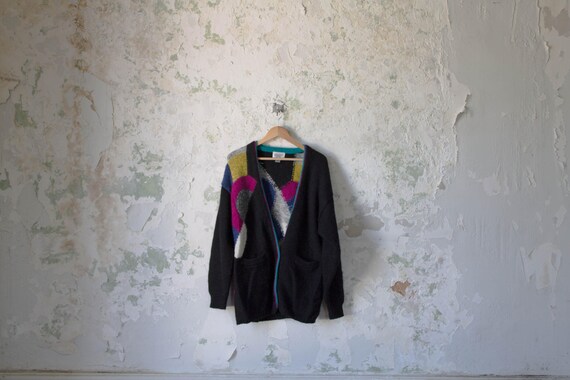 Vintage Geometric Sweater - Oversized Sweater - 80