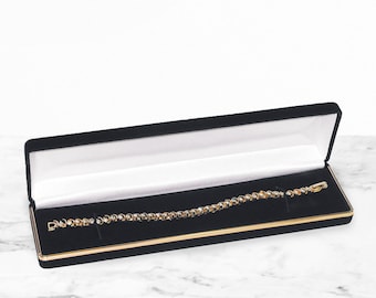 Pack of 12 boxes-Bulk black velvet-gold trim bracelet box- Gold bracelet box- Gift box- velvet gift box