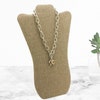 Beige Faux Suede Jewelry Necklace Display Bust, 7-1/2