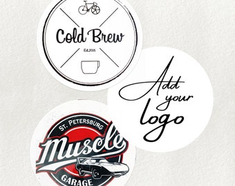 Custom Circle stickers -1.5 inch  Circle- MATTE stickers with logo or image - color, picture, or logo -  Branding packaging stickers