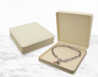 Pack Of 6-Bulk Cream Necklace-Box--Necklace Earring Boxes-Gift Boxes-Elegant necklace  boxes- Large necklace box