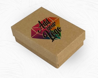 100 Pieces Printed Kraft Cotton Filled Jewelry Display Packaging Gift Boxes 3-1/8" x 2-1/8" x 1"H