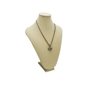 14-1/2&quot; Tall, Beige Linen Jewelry Necklace Bust, Neck Form Display-Necklace Bust-Pendant Neck Form
