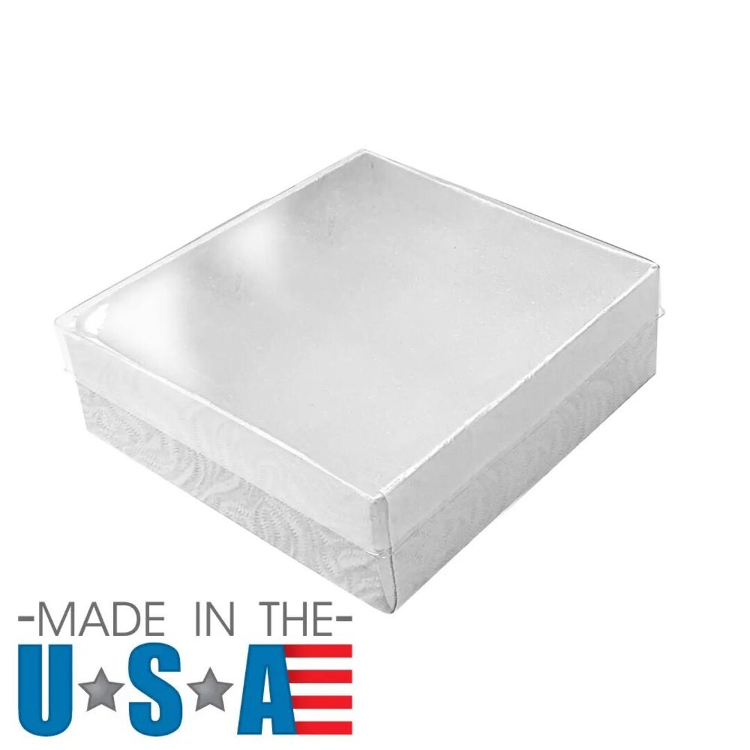 Swirl White Clear Lid Cotton Filled Box #33 -made-in-usa--sold in ...