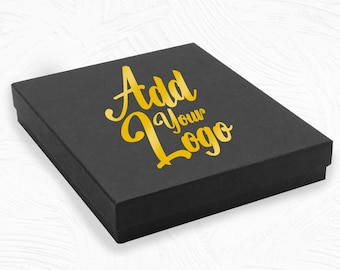 100 Pieces Printed Matte Black Cotton Filled Jewelry Display Packaging Gift Boxes- Measures 7-1/8" x 5-1/8" x 1 -1/8"H."