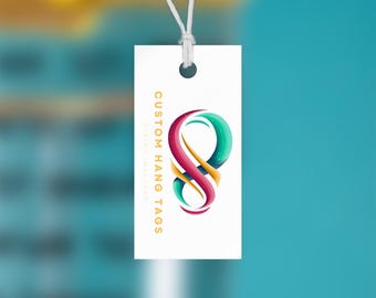 Hang Tag | 100pcs with String | Size 1" x 2" ~ Custom Tags ~ Rectangular Tags ~ Printed Tags ~ Personalized Tags ~ Gift Tags ~  Custom Print