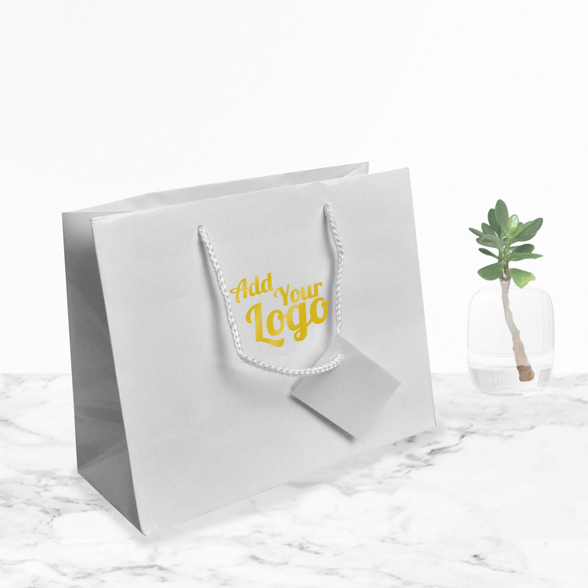 50pcs Paper Bag Custom Jewelry Package Bag With Logo Personalized Logo  Shopping Paper Bag Custom Gift Bags 