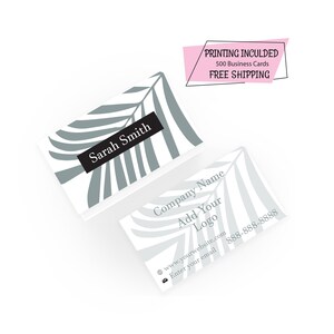 Formal Floral Theme Business Cards 500 Printed Business Cards Personalized Shop Cards