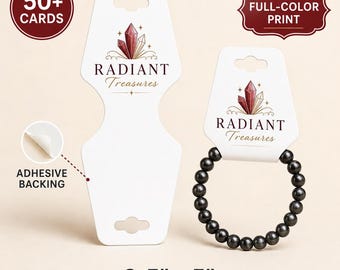 Custom Necklace Cards with Adhesive Backing, Full-Color Jewelry Display Cards, 2.5" x 5"