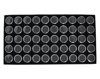 Acrylic Gemstone Jar Tray Liner, 50 Clear Jars with Foam Inserts