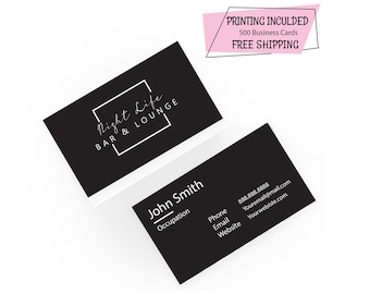 Night Life Business Cards 100 Printed Business Cards Personalized Shop Cards