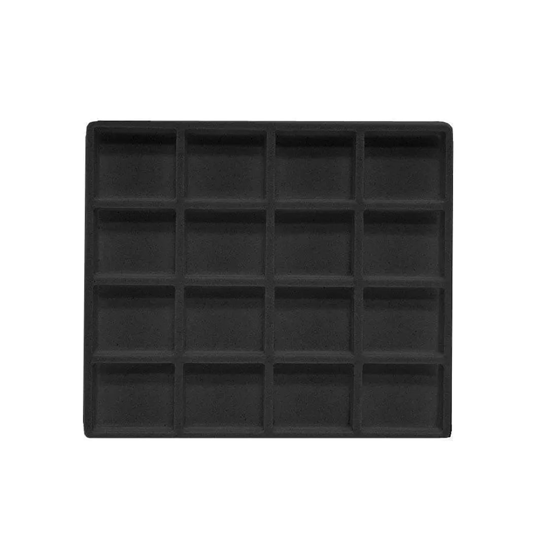 Flocked Insert Flocked Tray Insert-4 Compartment-half Size, Black Compartment Liner ...
