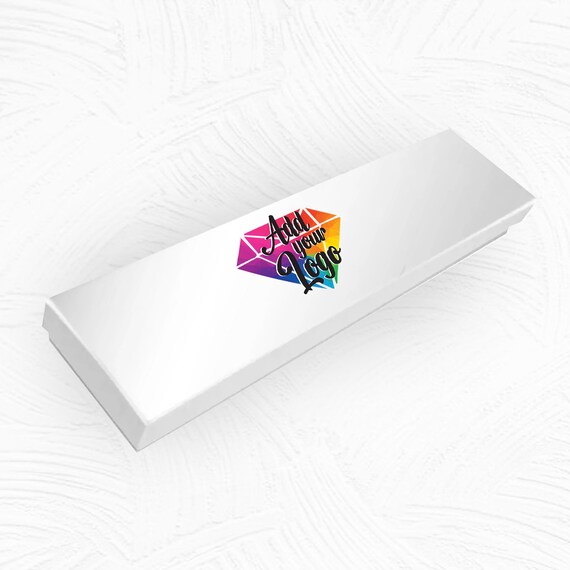 100 Gift Boxes Bulk- Premium Glossy white cotton Filled Bracelet Box Measures 8" x 2" x 1"H. -Made-In-Usa- Custom Boxes