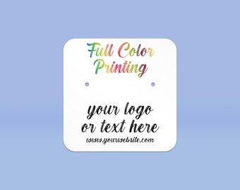 Earring Cards | Set of 100 2.5" x 2.5" Rounded Corner earring cards- Add your Artwork or Text