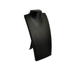 Black or White Leatherette, Burlap, Linen Fold-able Jewelry Necklace Display Stand, 13-1/2&quot; Tall- Necklace Display- Pendant Displays