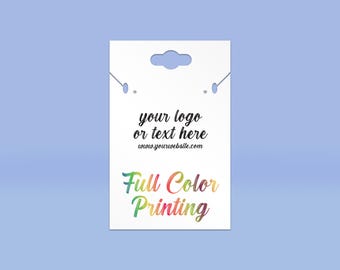 Combo Cards | 100 Pieces 2" x 3" Custom Printed Earring Cards ~ Necklace Cards ~ Jewelry Display Cards With Hang Hole
