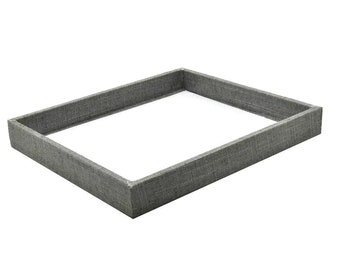 Grey Linen Jewelry Tray-Full Size-1" Tall, Travel, Tradeshow, Storage