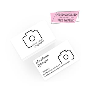Photography Business Cards 500 Printed Business Cards Personalized Shop Cards