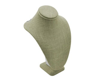 Burlap Jewelry Necklace Display Bust, 7-1/2" Tall-Travel Show Display-Necklace Display-Jewelry showcase Display