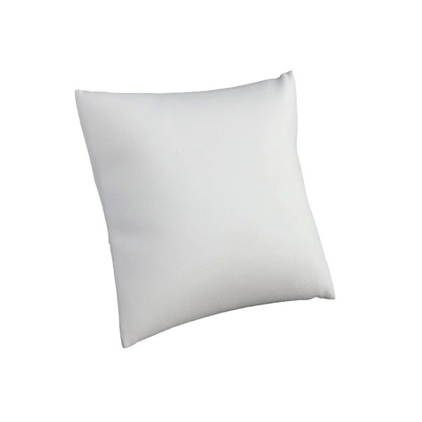 4x4 White Leatherette & Black Velvet Jewelry Bracelet / Watch Pillow