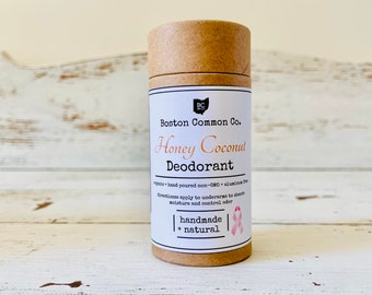 Honey Coconut Organic aluminum Free Hand Poured Deodorant in Kraft Tube