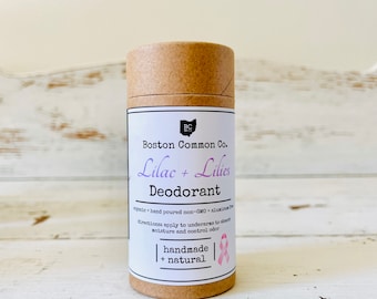 Lilac and Lilies Natural Aluminum Free Hand Poured Deodorant in Kraft Tube
