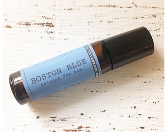 Boston Blue natural cologne for him / cologne roller ball blend for men / non toxic oil cologne for him / natural cologne for him /