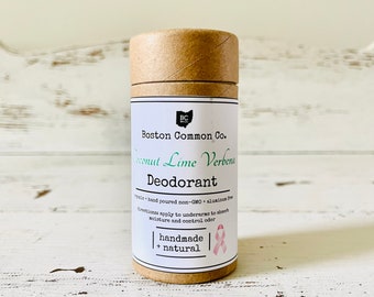 Coconut Lime Verbena Natural Aluminum Free Hand Poured Deodorant in Kraft Tube