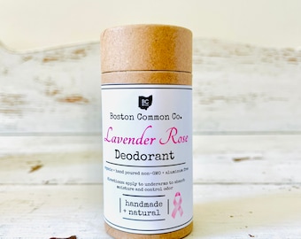 Lavender Rose Natural Aluminum Free Hand Poured Deodorant in Kraft Tube