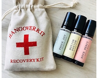 Hangover recovery kit / essential oils recovery kit for hangovers / bachelorette party gifts / knock out have mercy motion potion
